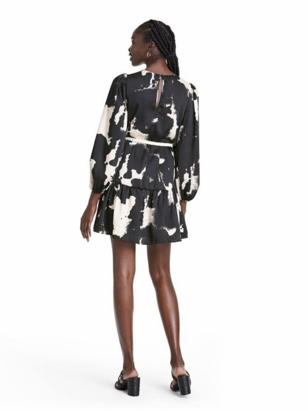 NWT! Alexis x Target Long Sleeve Abstract Print Rope Belt Dress. Size Small. - Picture 3 of 16